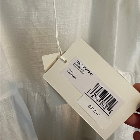 NWT THE GREAT Reverie Lace Trim Cotton Dress in White size M - Picture 7 of 16